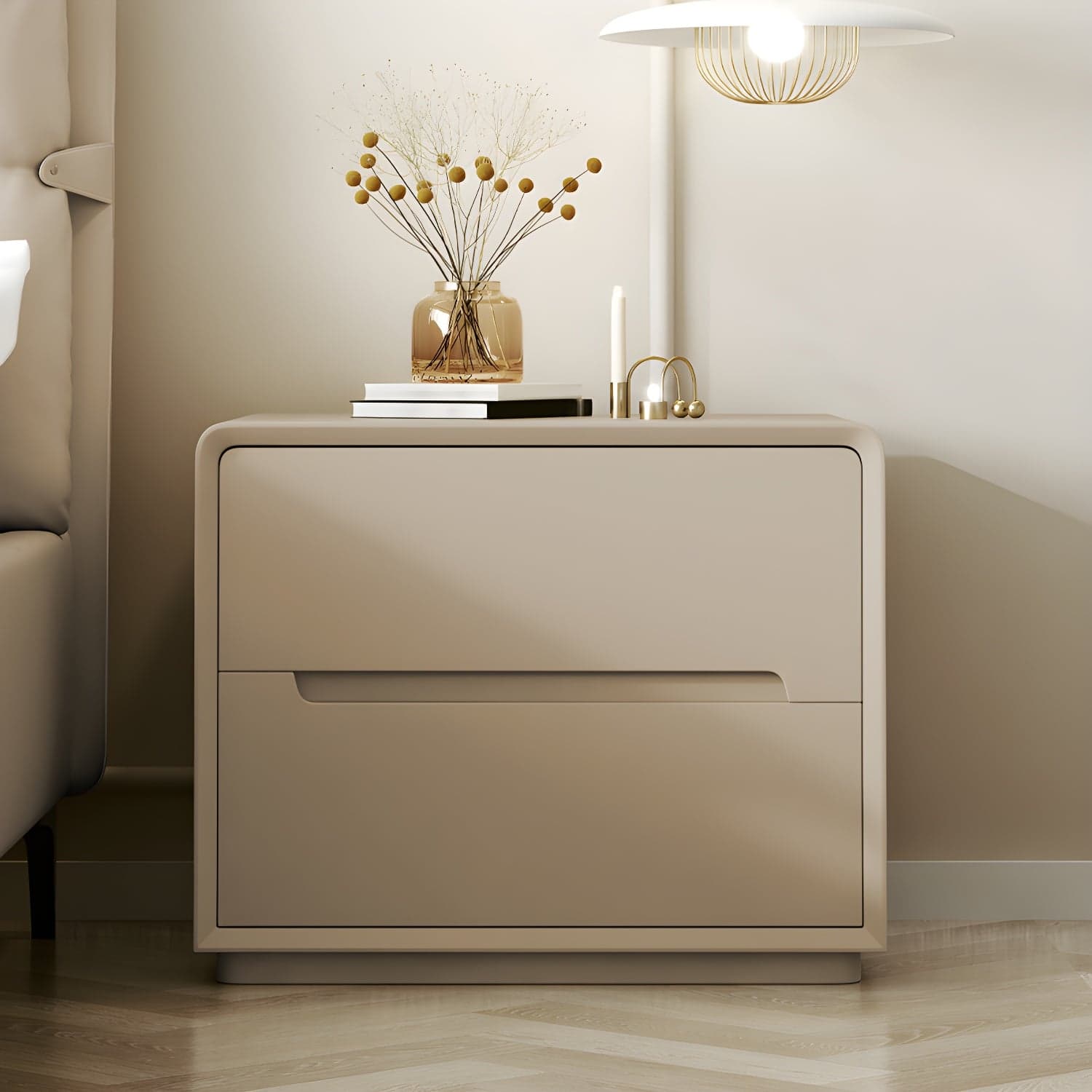 Modern Wood Drawer Nightstand for Small Spaces with 2 Drawers in Narrow Design - image 6