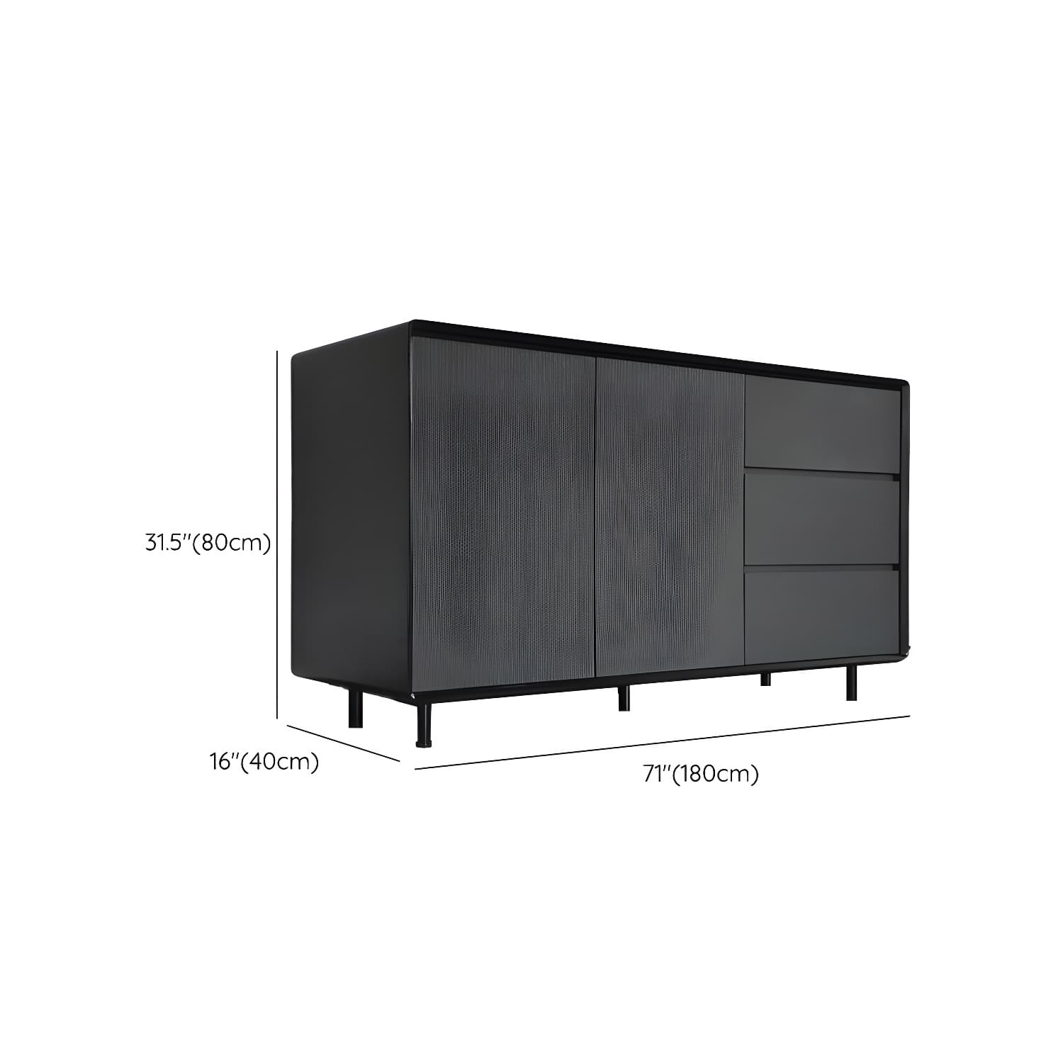 Wood Buffet Table Contemporary Style Side Board with Cabinets and Drawers - image 31