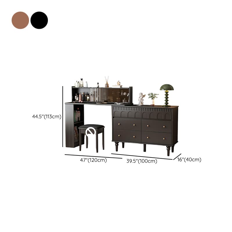 Simplistic Large Vanity Set/Makeup Vanity with Rubberwood Table Top, 4 Drawers/6 Drawers/2 Drawers, Scalable and No Suspension - image 11