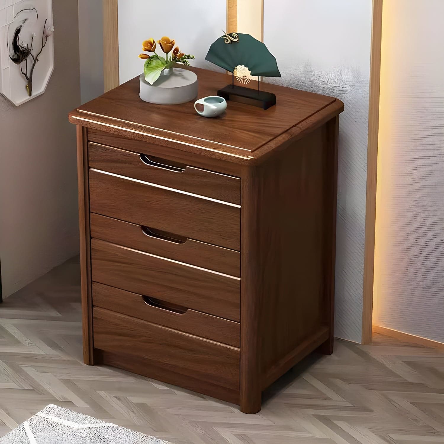 Modern Rectangle Side Cabinet Soft Close Drawers Wood Storage Cabinet - image 3