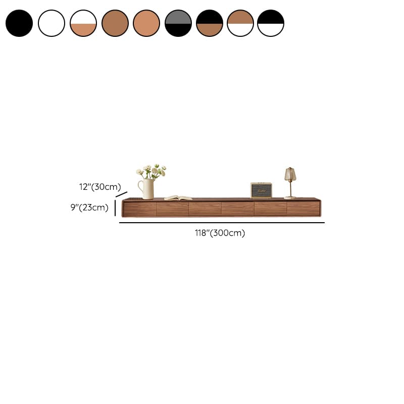 Contemporary Floating Wood TV Stand with 2-Drawer/4 Drawers and 2 Cabinets/1-Cabinet - image 25