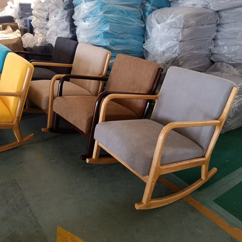 Nordic Natural Cotton Stationary Rocking Couch Chair with Back - image 10