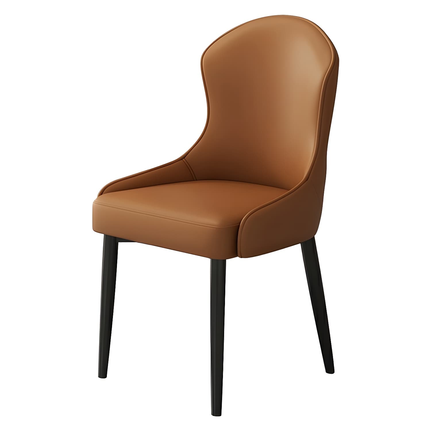 Wingback Faux Leather Side Chair with Metal Legs and Upholstered Seat for Kitchen & Dining