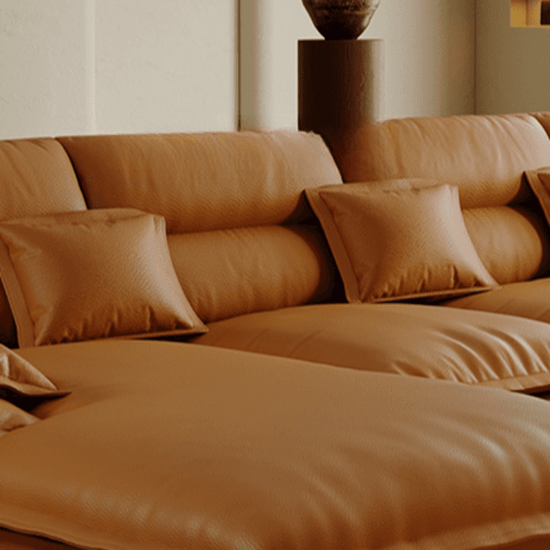 Modern Simple Style Midnight Black/Sepia/Chalk L-Shape Sofa Recliner Seats 5 - image 17