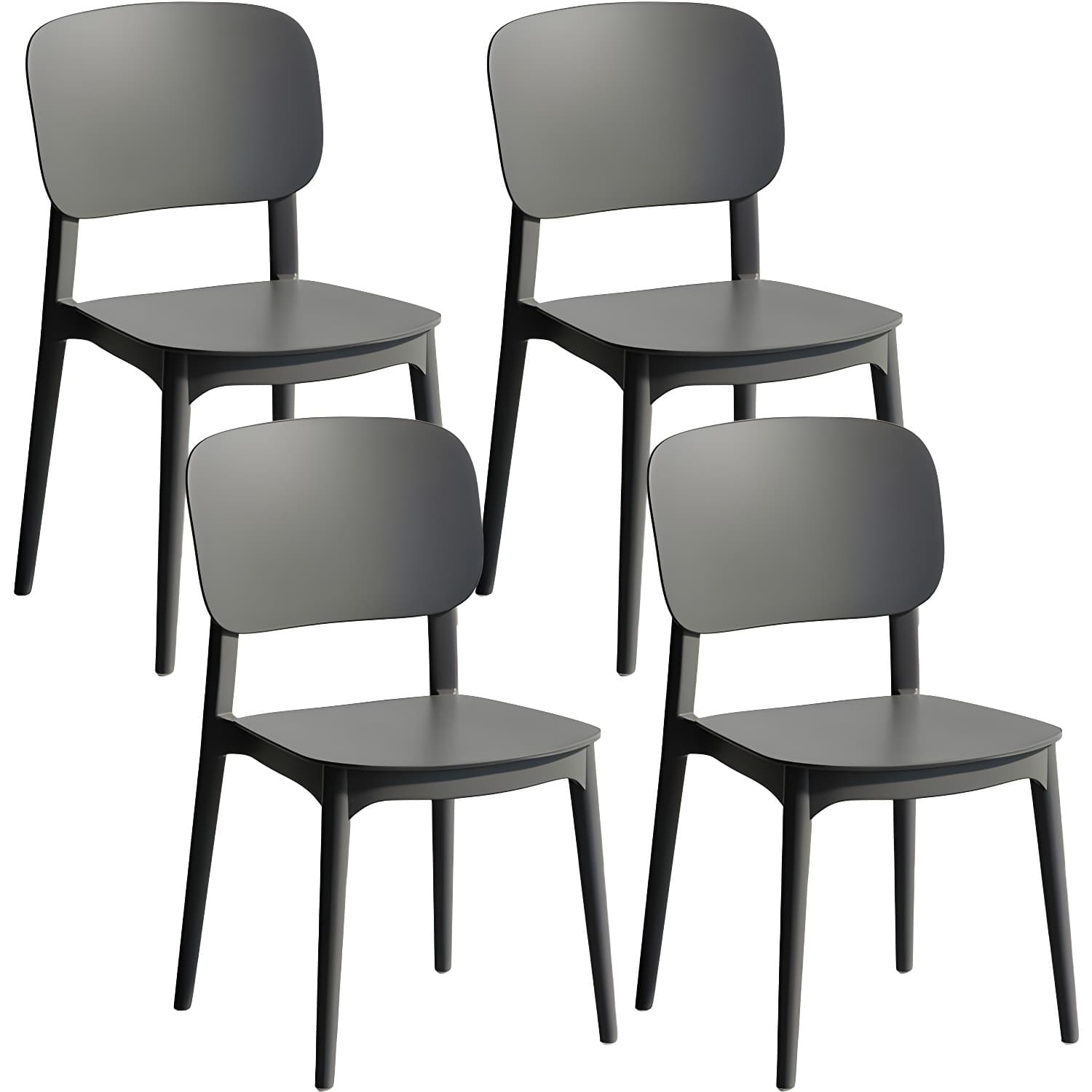 Scandinavian Style Stackable Kitchen&Dining Chair, Plastic and Non-Upholstered - image 3