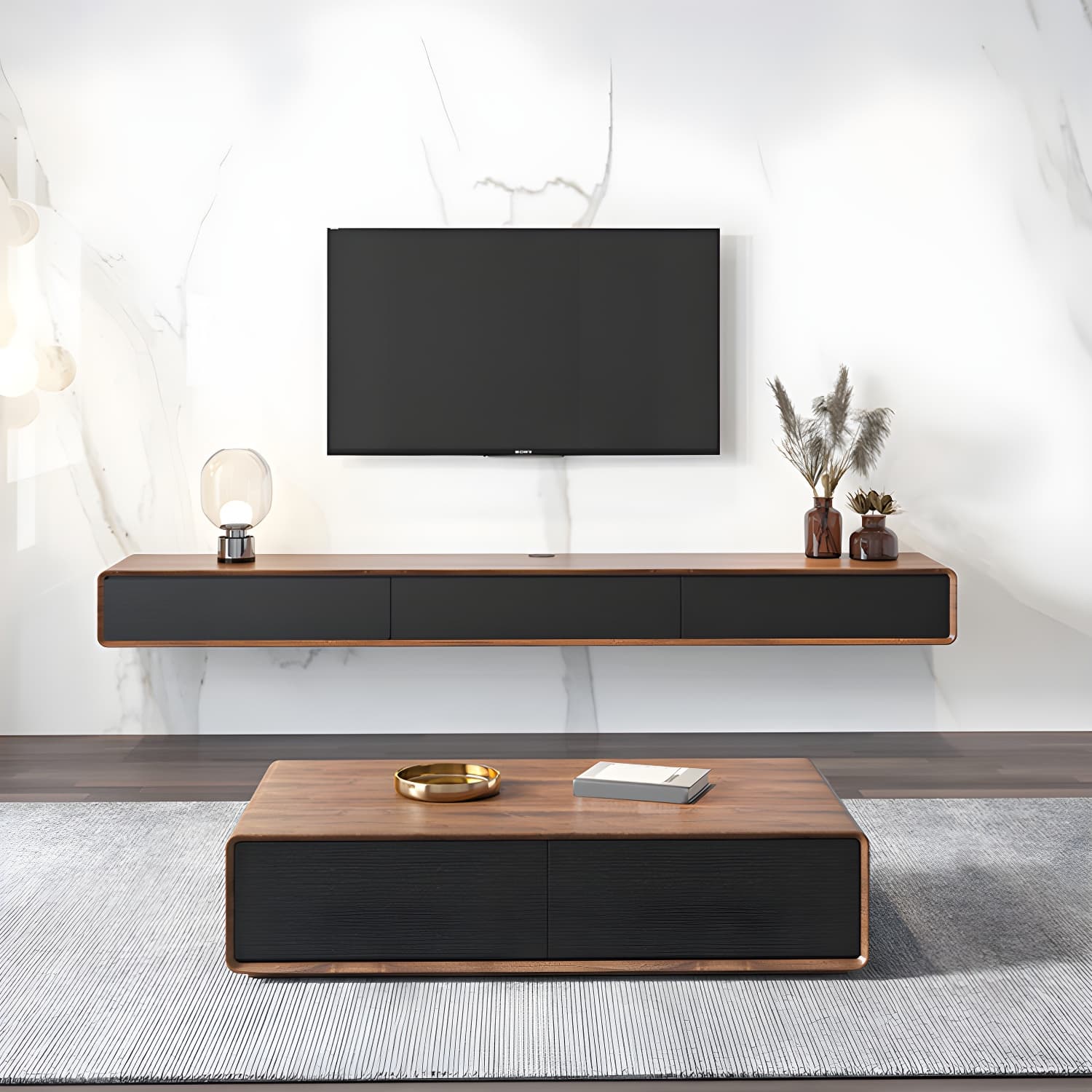 3 Doors Scandinavian TV Media Stand Wall-mounted TV Media Console - image 4