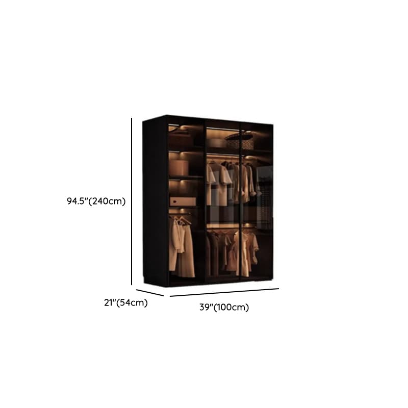 Storm Gray Minimalist Laminate Cabinet Armoire with Soft Close Drawer, Soft Close Door, Interior Shelves, and Clothing Rod - image 21