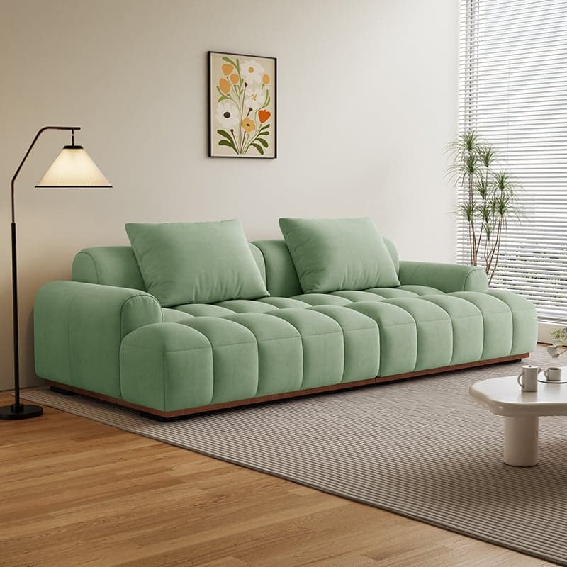 Tear Resistant Standard Sofa with Pu/Flannel Upholstery in Black/Dark Grey/White - image 3