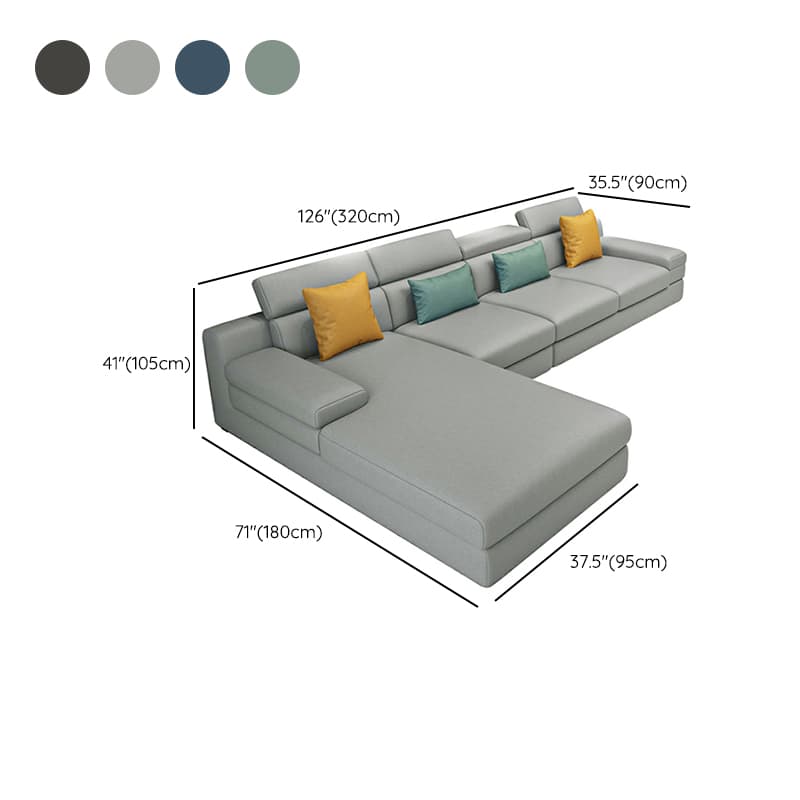 Modern L-Shaped Left Orientation Sectional Sofa in Large Size - image 16
