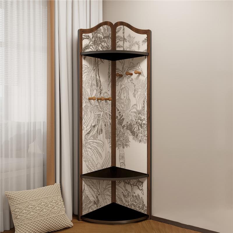 Modern Simple Style Nook Decorative Cabinet with 3/4 Exterior Shelves, Lumber Countertop in Midnight Black - image 7