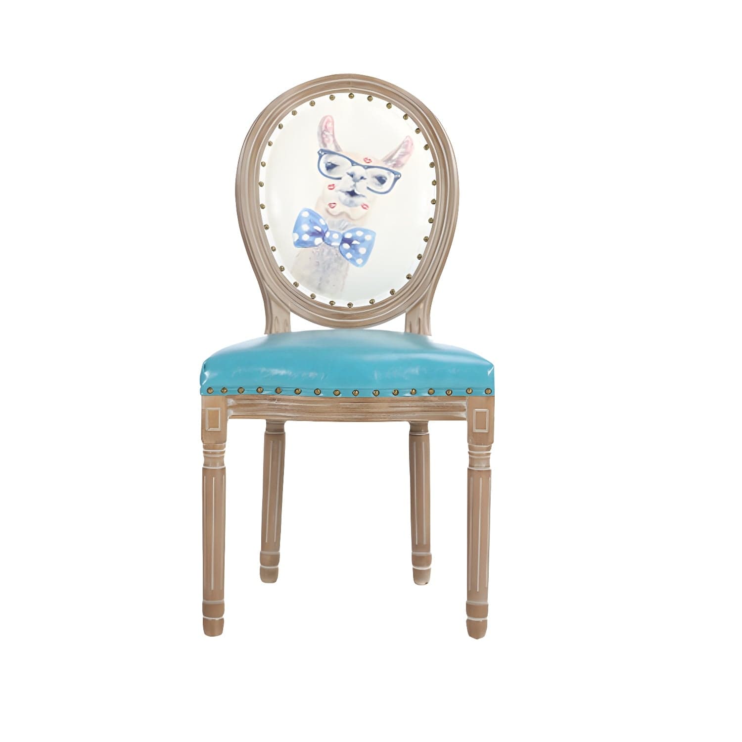 French Country Upholstered Armless Chair Home Solid Wood Dining Chair - image 10