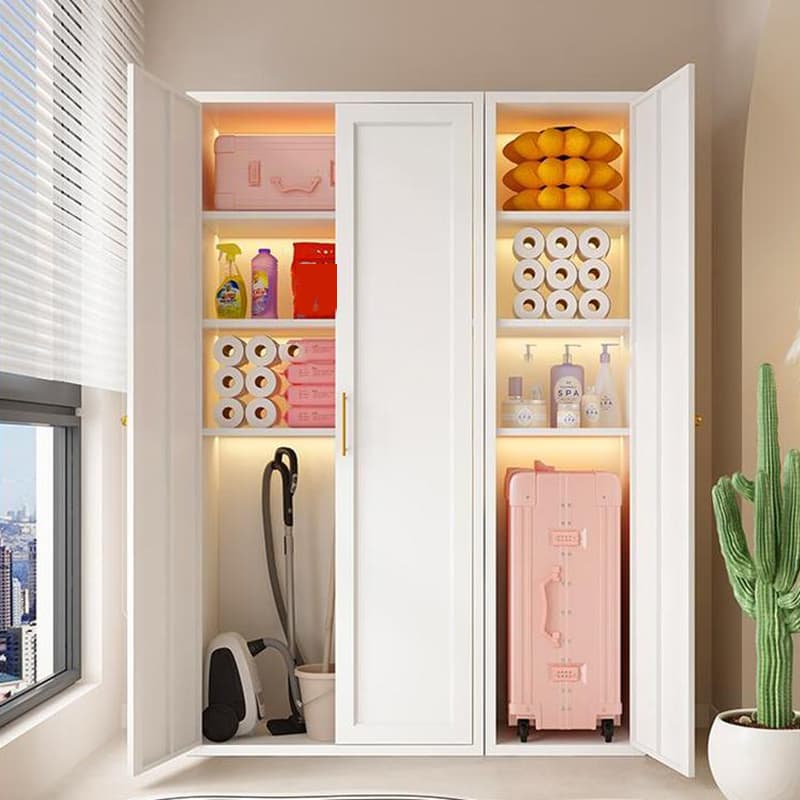 Modern Metal Rectangular Lacquered Accent Cabinet with Adjustable Shelves and No Drawers - image 10