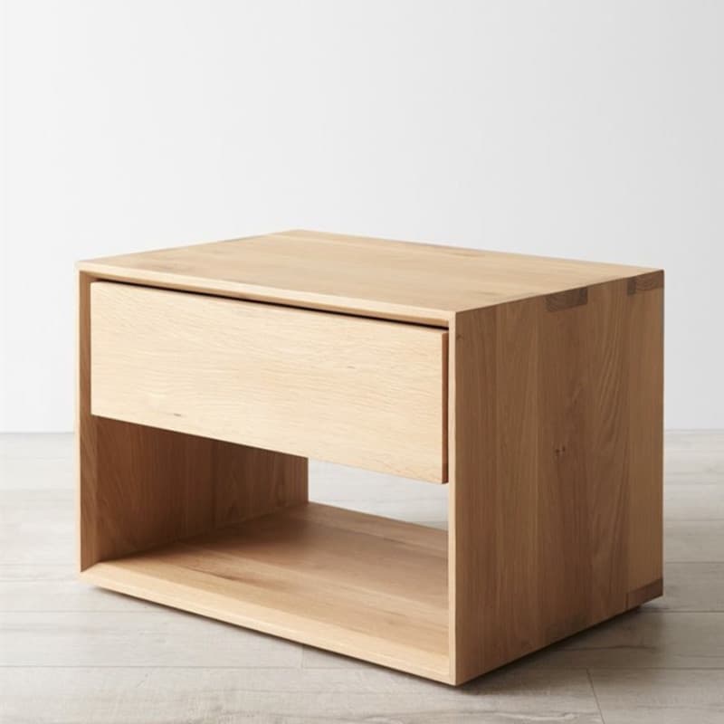 Solid Wood Open Shelf Nightstand with 1 Drawer in a Modish Style - image 5