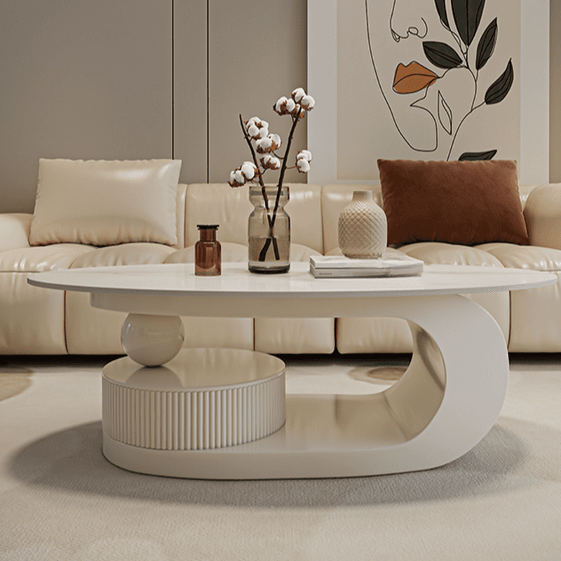 Nested Elliptical Accent Table with Repository Storage for Indoor Use - image 10