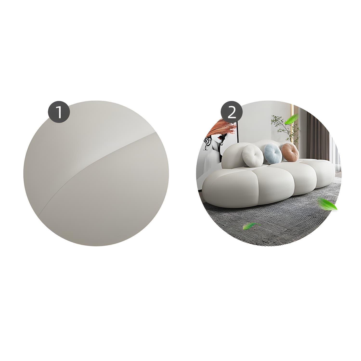 Contemporary Armless Wool Sofa with Tight Back and 3 Pillows - image 19