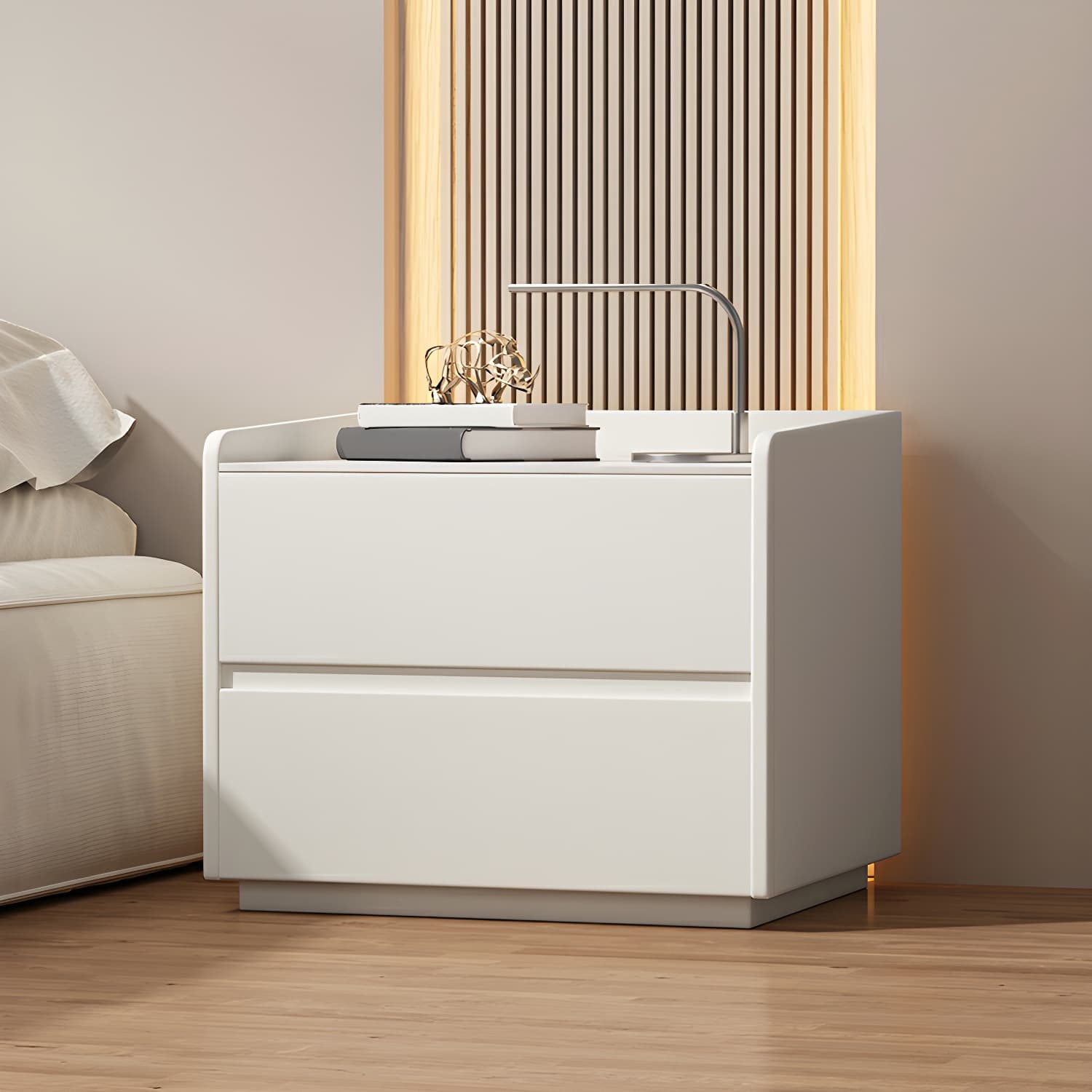 White Slate Countertop Nightstands Increase The Surrounding Height to Prevent Falling - image 10