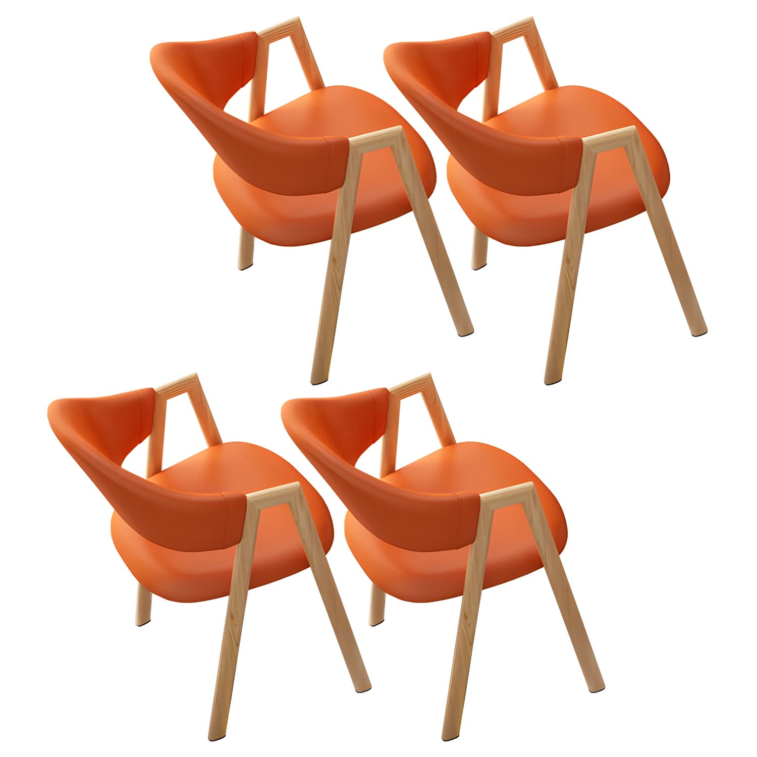 Contemporary Open Back Arm Chair Matte Finish Upholstered Dining Chair - image 12