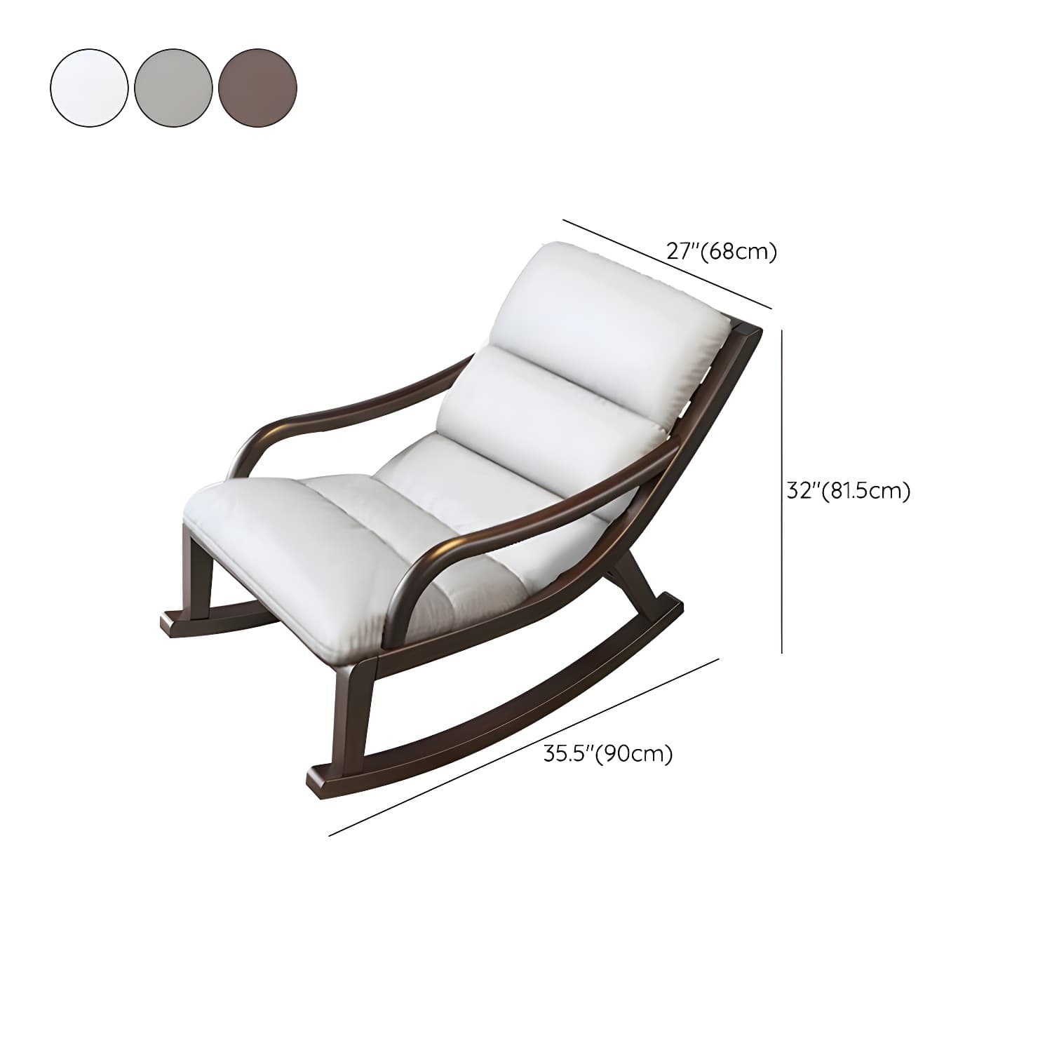 Reclining Solid Wood Living Room with Dark Legs Traditional Rocking Chair - image 23