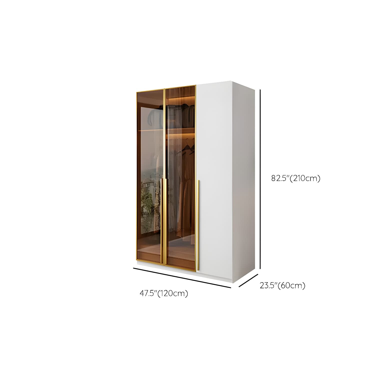 Modern White Wood Frame Wardrobe Armoire Freestanding Wardrobe with Soft Close Drawers - image 12