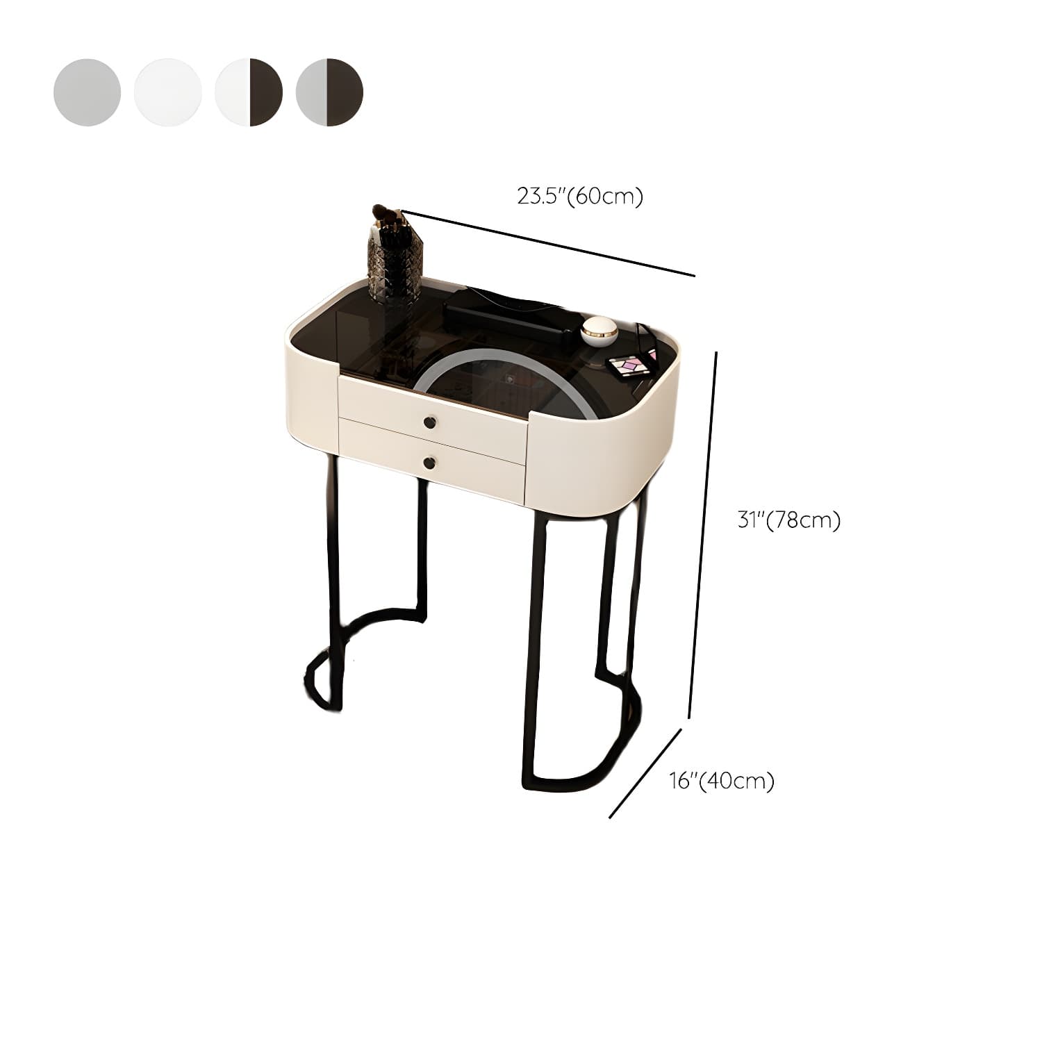 Contemporary Glass Vanity Dressing Table Bedroom Makeup Vanity Desk with Drawer - image 19