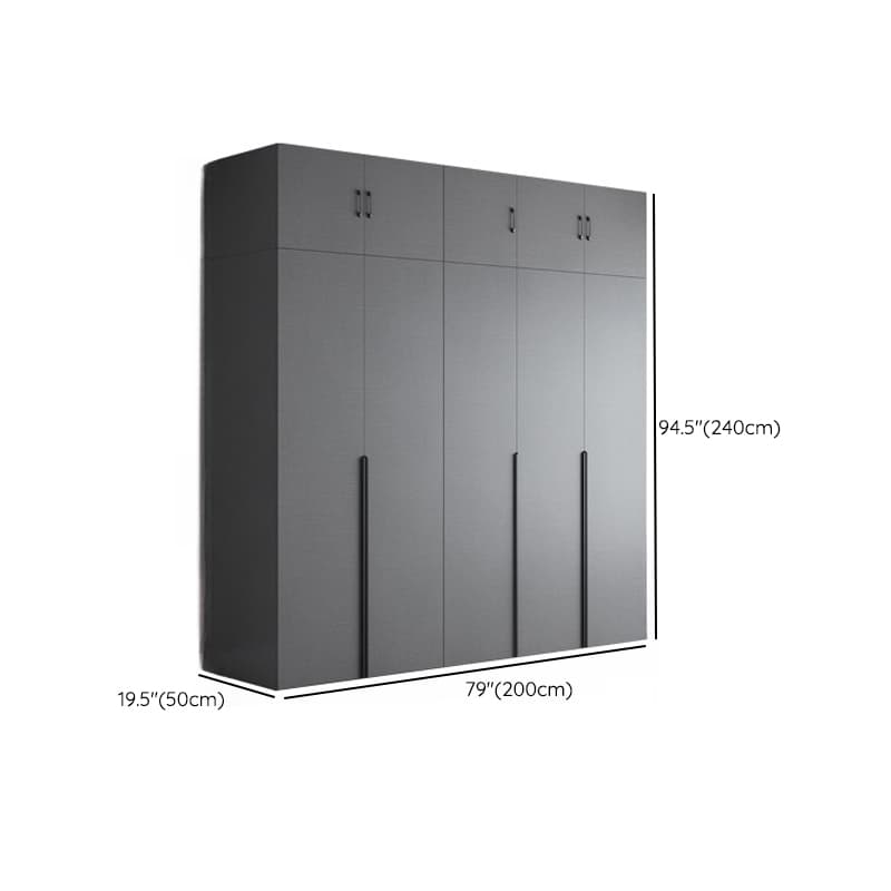 Trendy Dove Grey Wooden Wardrobe with Interior Shelves, Soft Close Door & Hanging Rod - image 33