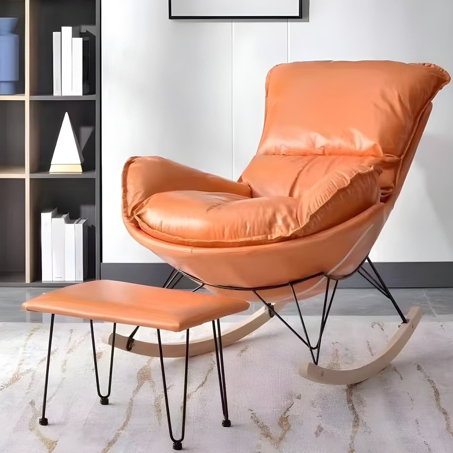 Contemporary Simple Style Rocking Chair Single Indoor Sofa Rocking Chair for Break - image 6