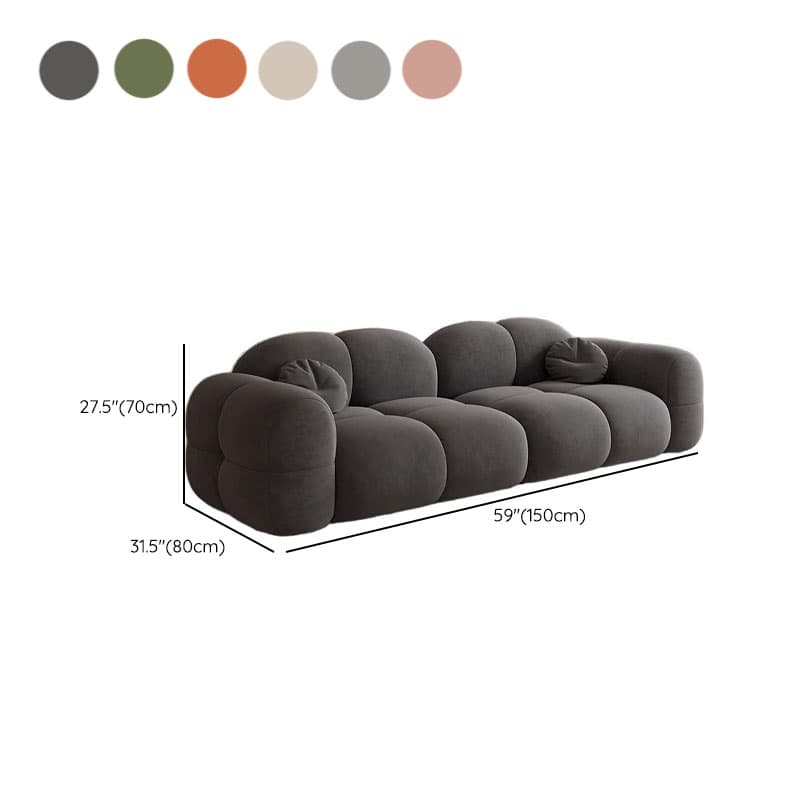 Trendy Solid Color Stain Resistant Loveseat in Black/Dark Gray/Taupe for 2 People with 2 Pillows - image 19