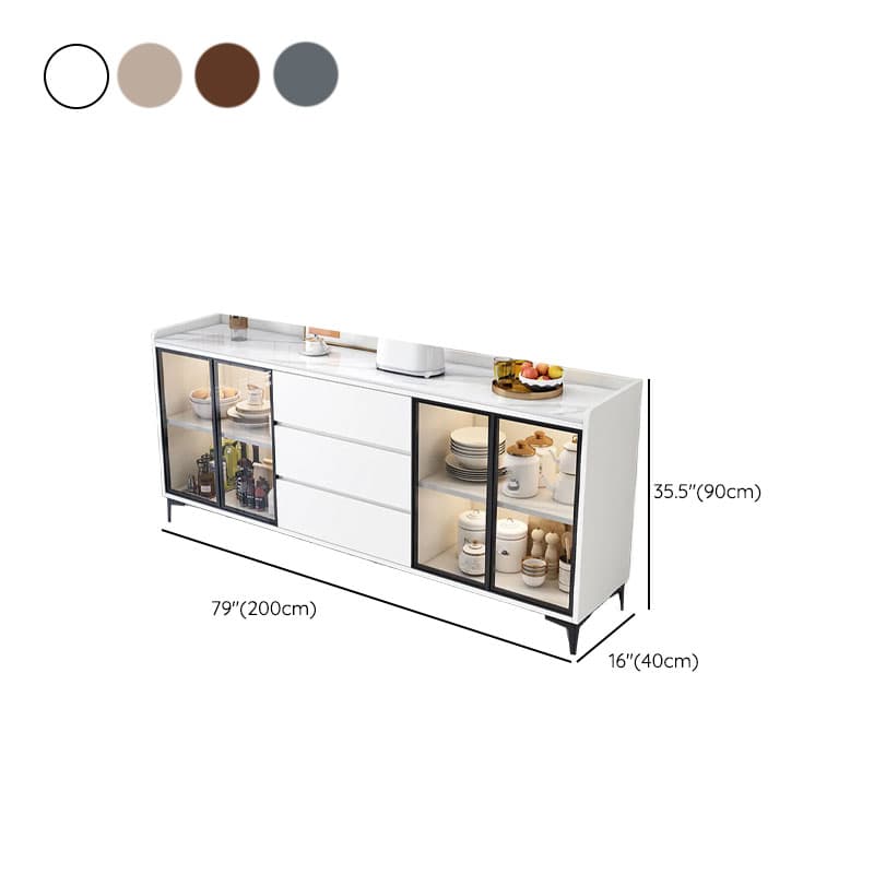 Standard/Narrow/Wide Oven Cabinet with 3 Drawers, Cupboard, Cabinets Storage, Sintered Stone Countertop, Glass-panel Door, and Flexible Shelf - image 20