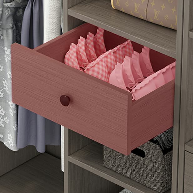 Contemporary Plate Storage Wood Wardrobe with Clothing Rod and Shelves in Light Grey - image 3