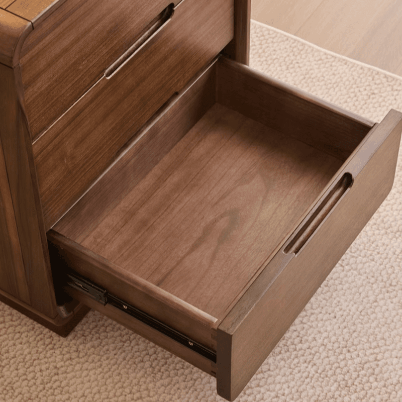 Cocoa Stylish Drawer Storage Nightstand with Walnut Countertop - image 5