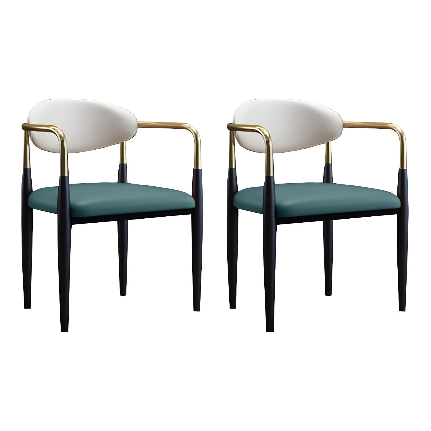 Modern Style Arm Chair Open Back Dining Chair with Metal Legs - image 5