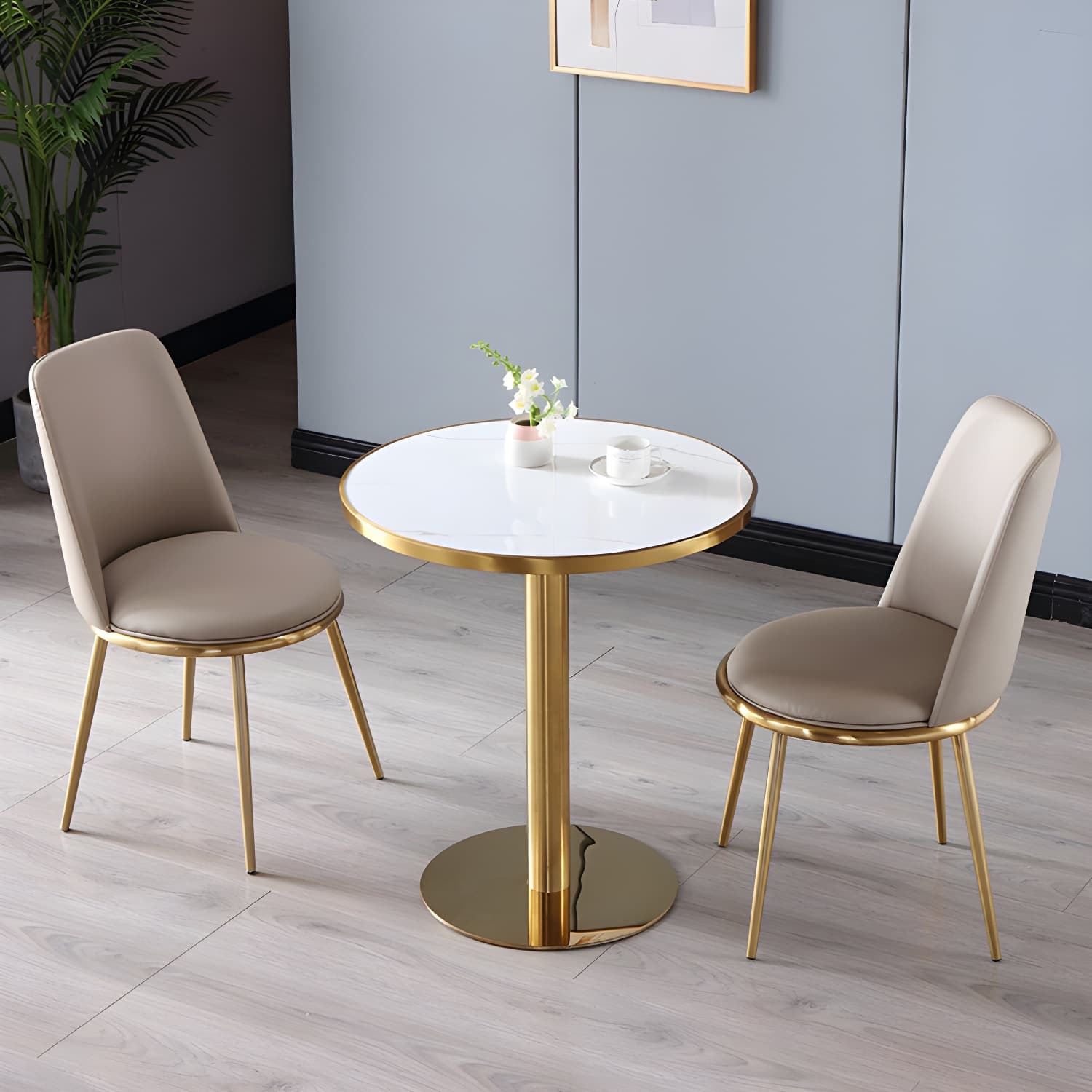 Sintered Stone Three-Color Dining Table Luxury Tulip Base Table for Dining Room - image 3