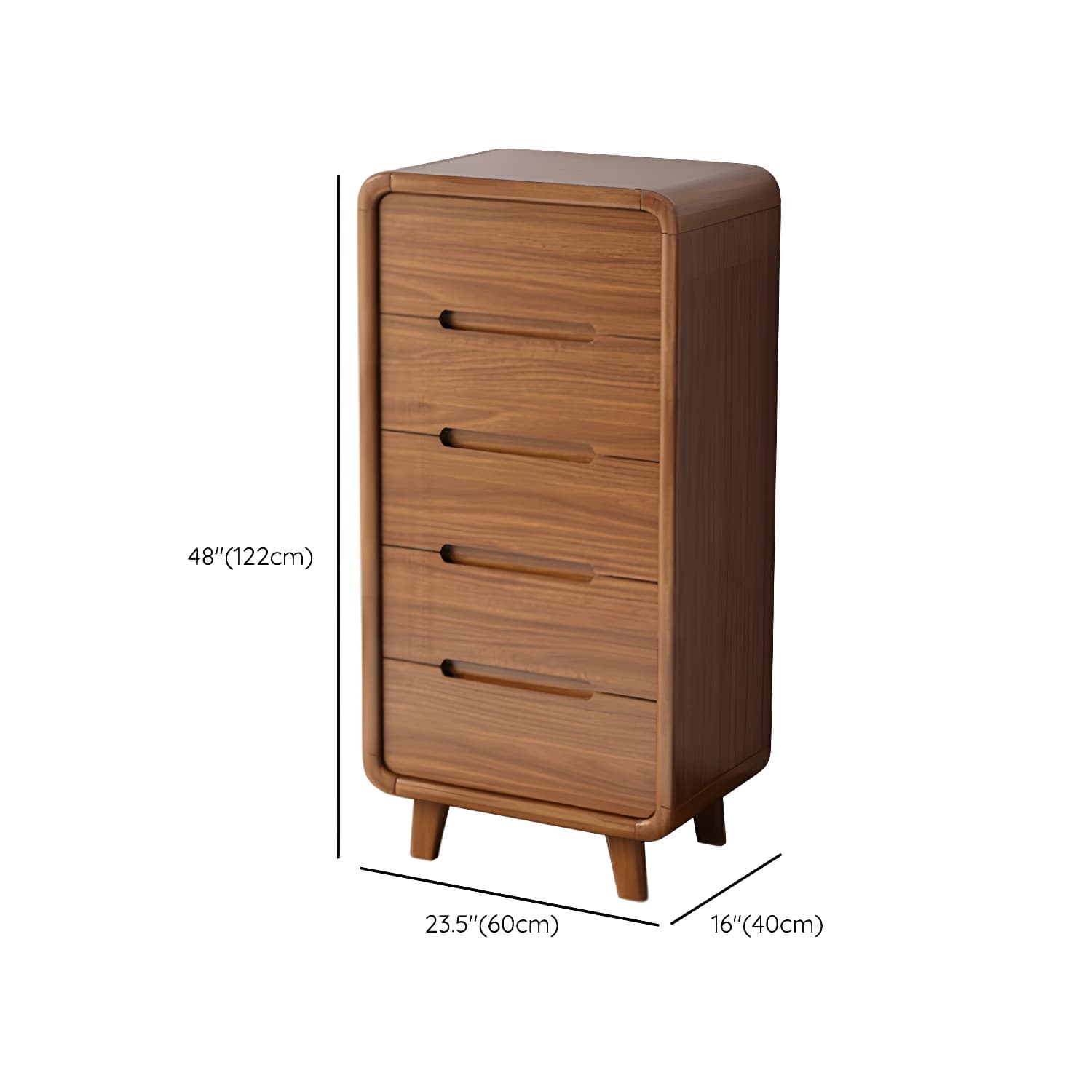 Modern Solid Wood Dresser with Narrow Profile and Drawers in Natural Finish - image 23