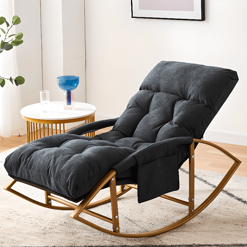 Lavish Alloy Rocking Armchair with Upholstered Rear