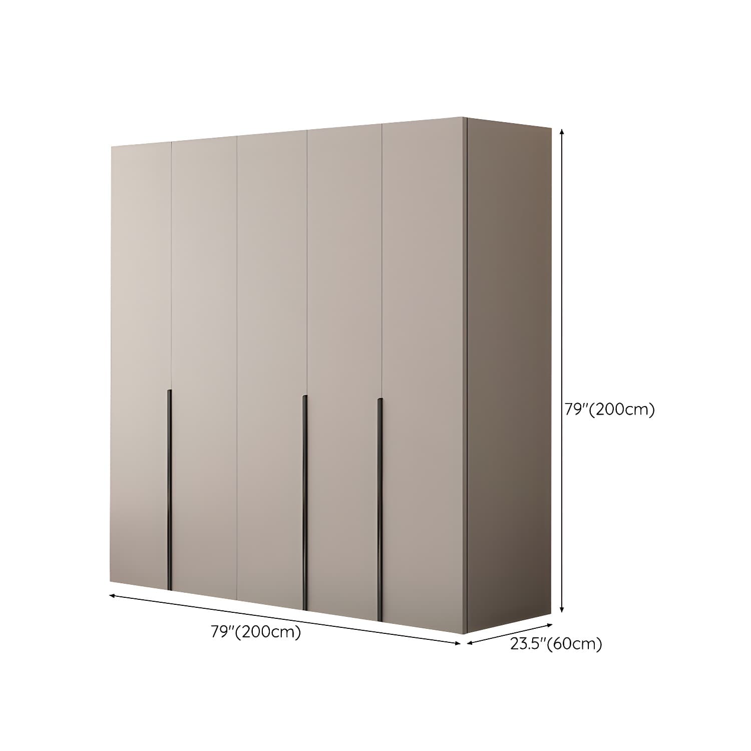 Modern Grey Wardrobe Armoire with Clothing Rod & Adjustable Shelves - image 15