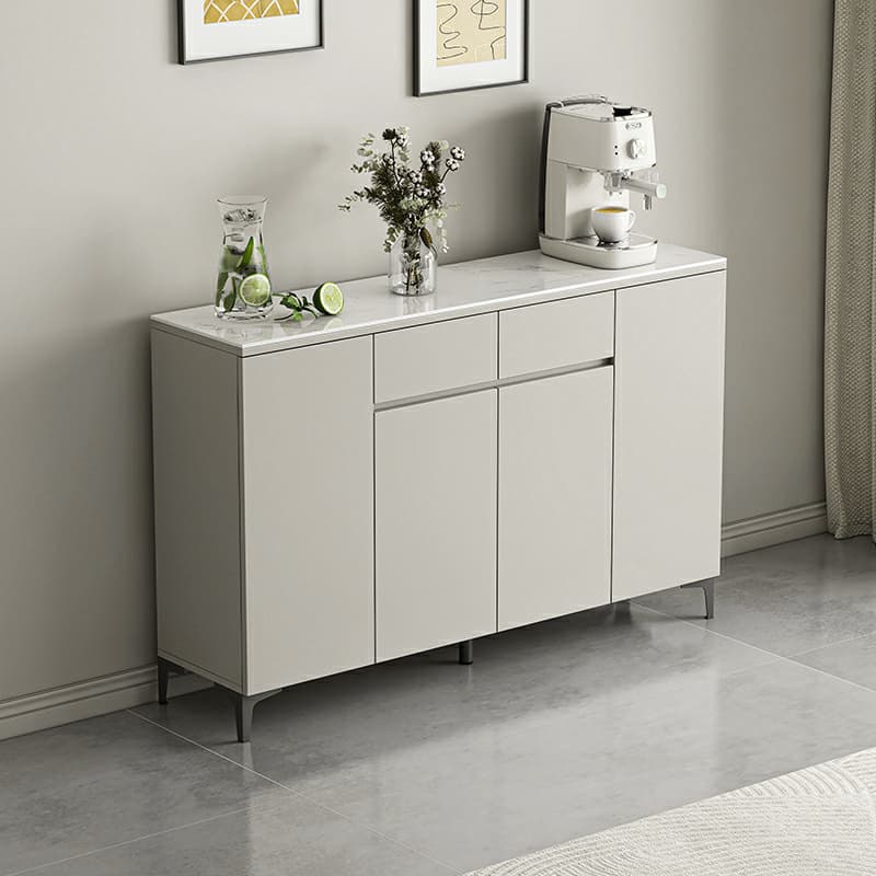Contemporary Living Room Stone Top Sideboard with Doors and Drawers - image 4