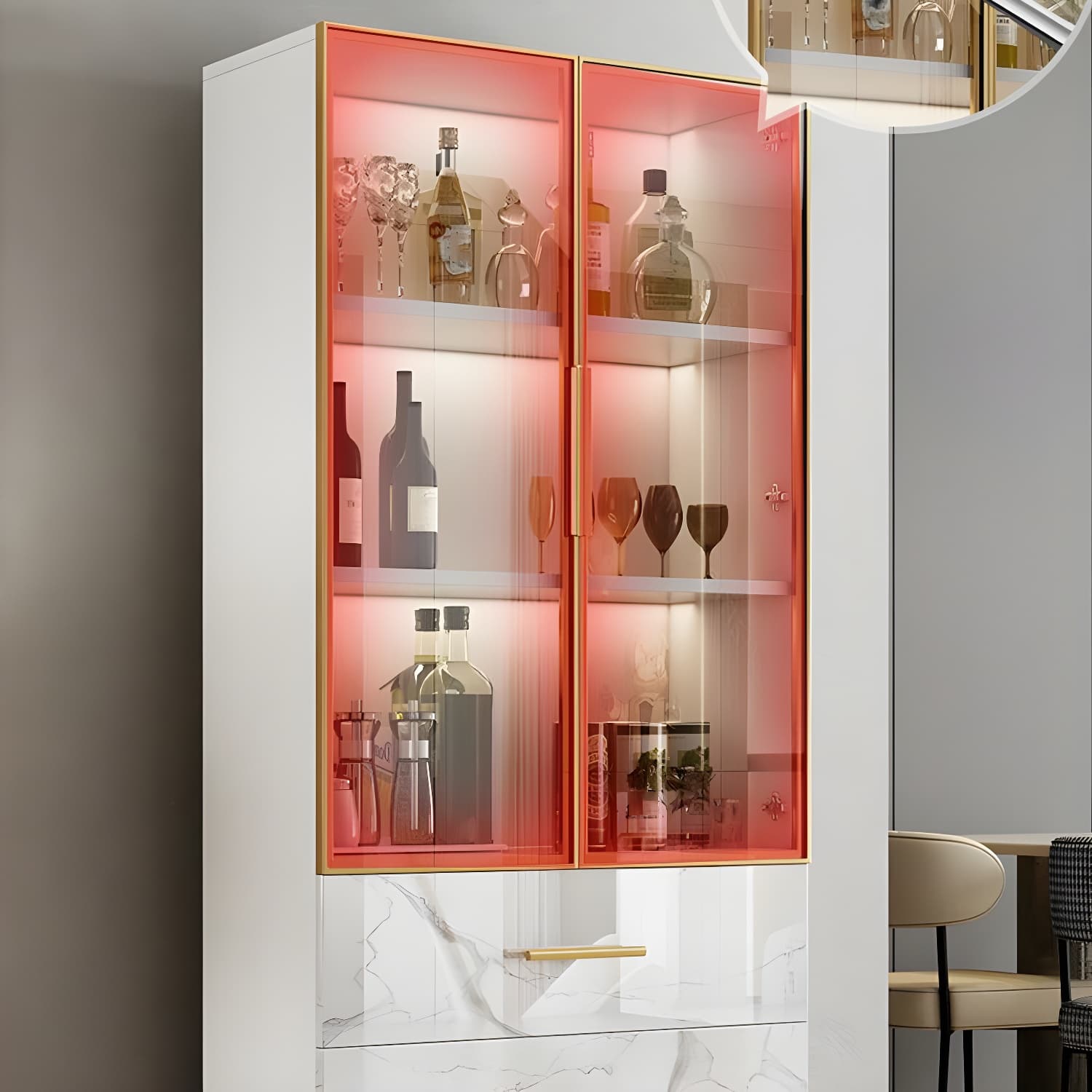 13.8'' Wood Two-Drawer Rectangular White and Black Accent Cabinet without Adjustable Shelf - image 7