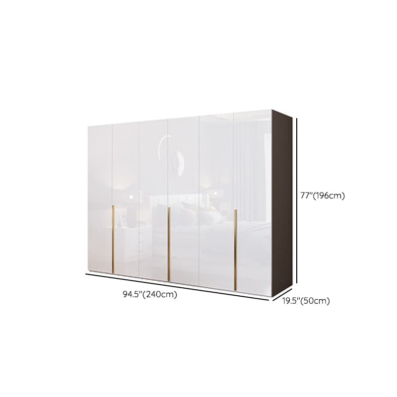 Simple Freestanding Cream Manufactured Wood Cabinet Armoire with Interior Shelves, Clothing Rod & Soft Close Drawer - image 23