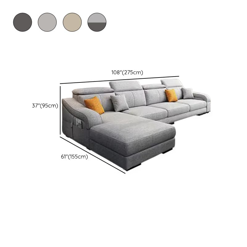 L-Shape Left Sofa Chaise for 5-seater with Sloped Arms in a Trendy Style - image 16