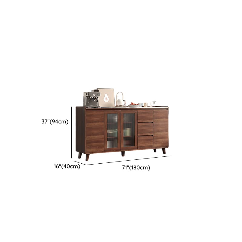 3 Drawers & 2 Doors/3 Doors/4 Doors Standard/Narrow Sintered Stone Sideboard with Drawers & Adaptable Shelf, Cocoa - image 17