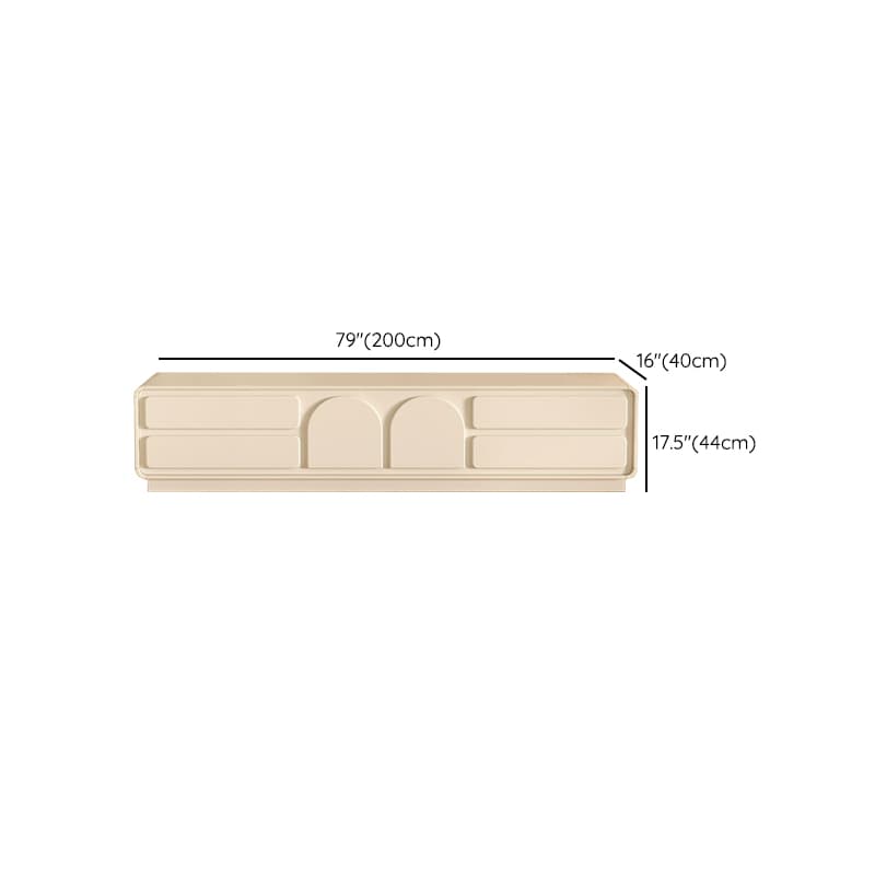 White Modern TV Stand with Low Height, 4 Drawers, 1 Cabinet and Legs - Full Assembly Needed - image 9