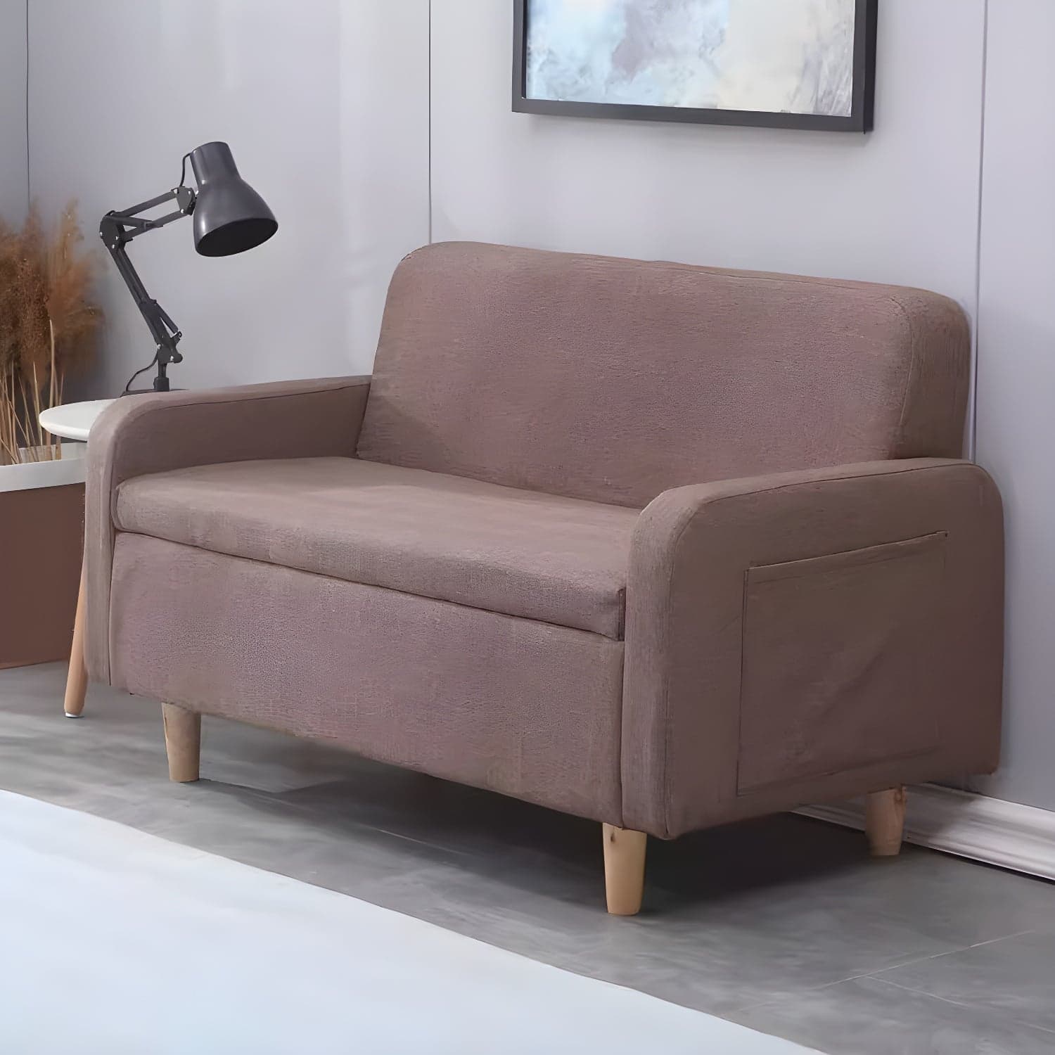 Contemporary Azure/Brown/Magenta Standard Sofa with Hidden Storage - image 8