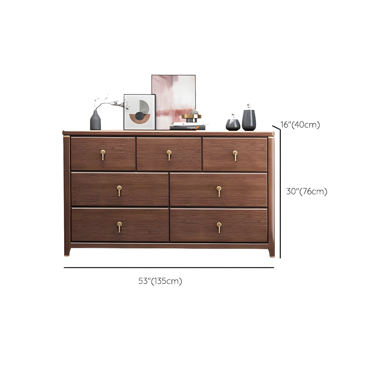 Mid Century Modern Chest Wood Rectangular Chest in Walnut Finish - image 20