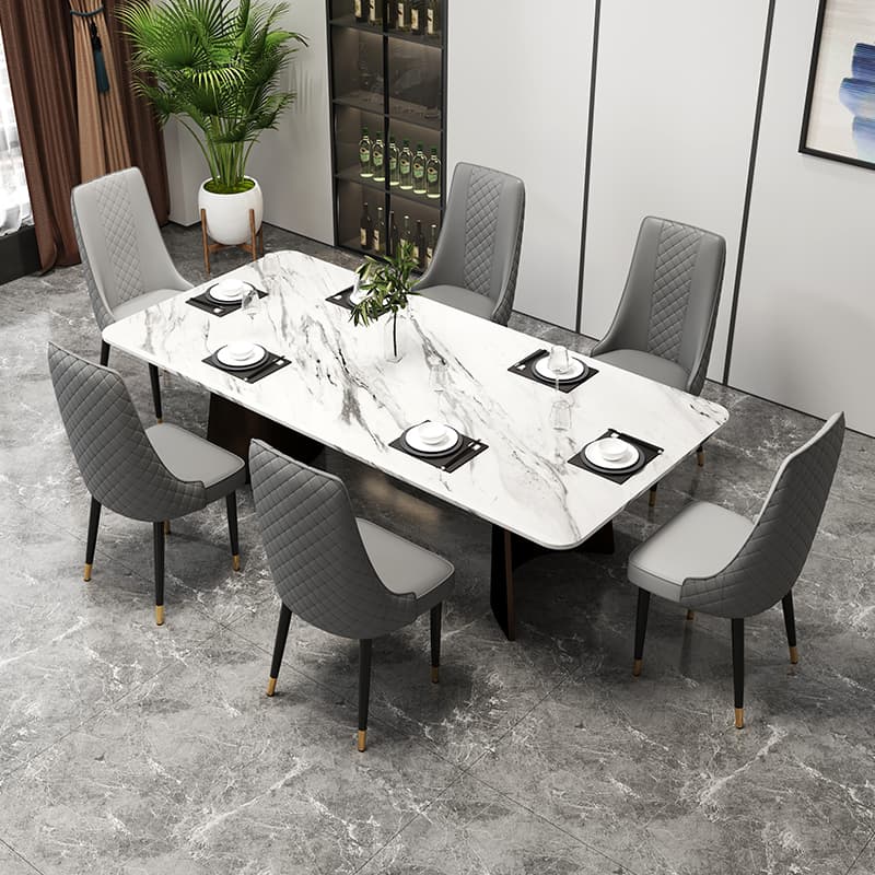 Contemporary Restaurant Armless Chair with Solid Back Panel, Upholstered Metal Legs - image 11