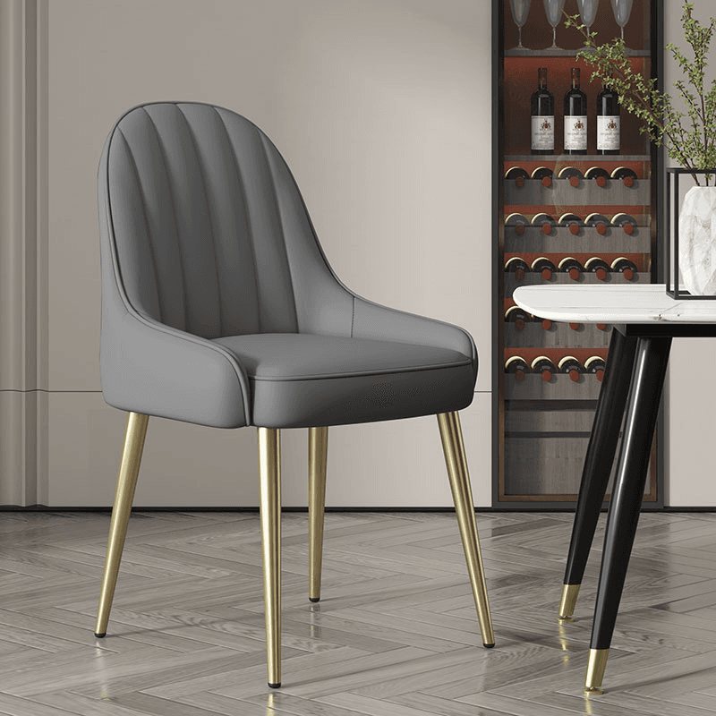 Secure Gilded Framed Armless Chair with Foot Pads for Dinette - image 4