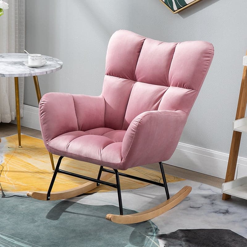 Contemporary Alloy Cushioned Living Room Rocking Chair 2 Piece Set with Footstool & Recessed Arm - image 11