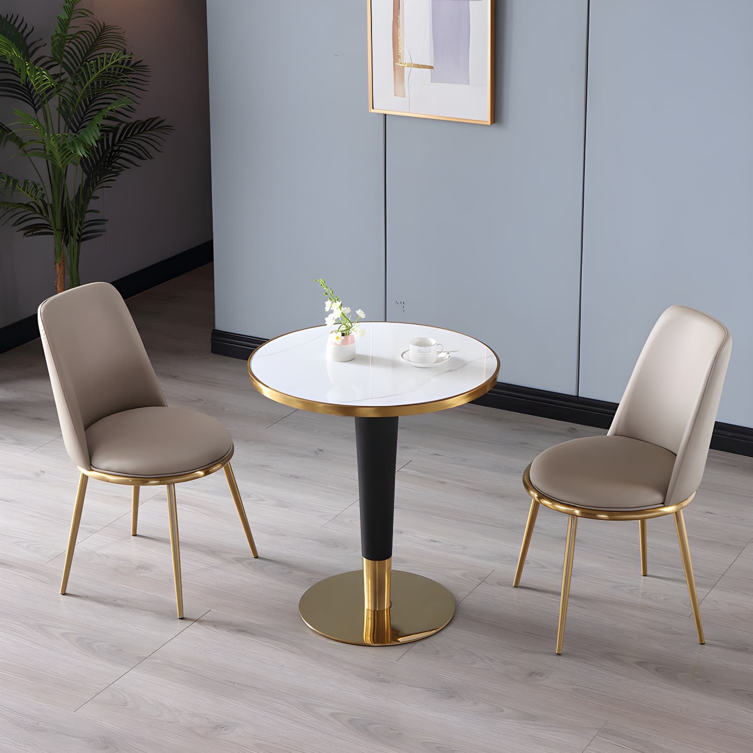 Sintered Stone Three-Color Dining Table Luxury Tulip Base Table for Dining Room - image 4