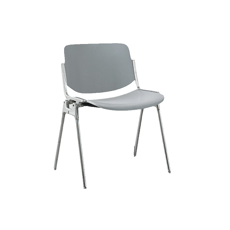 Old School Ventilated Back Armless Chair with Ink/Metallic Metal Legs, Nestable - image 7