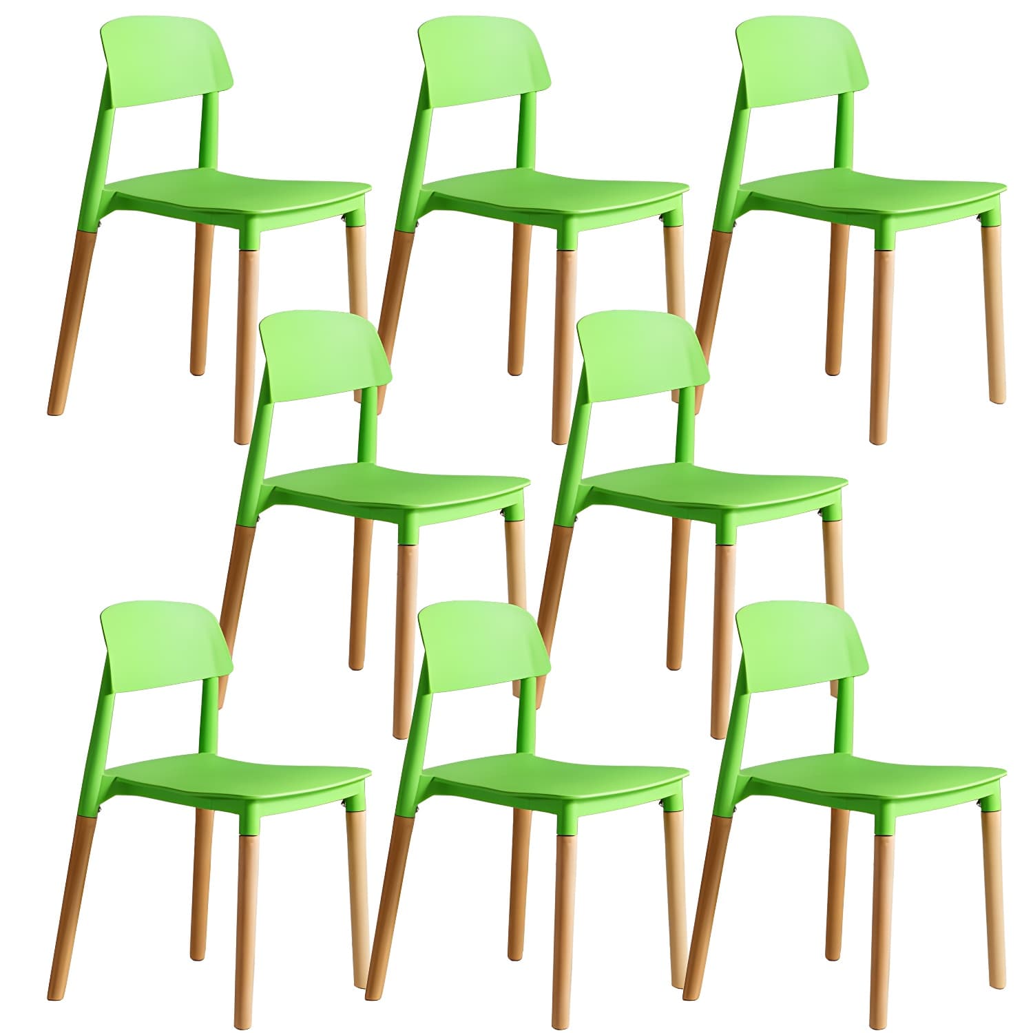 Scandinavian Home Side Chair Open Back Wood Legs Dining Room Chair Set - image 10