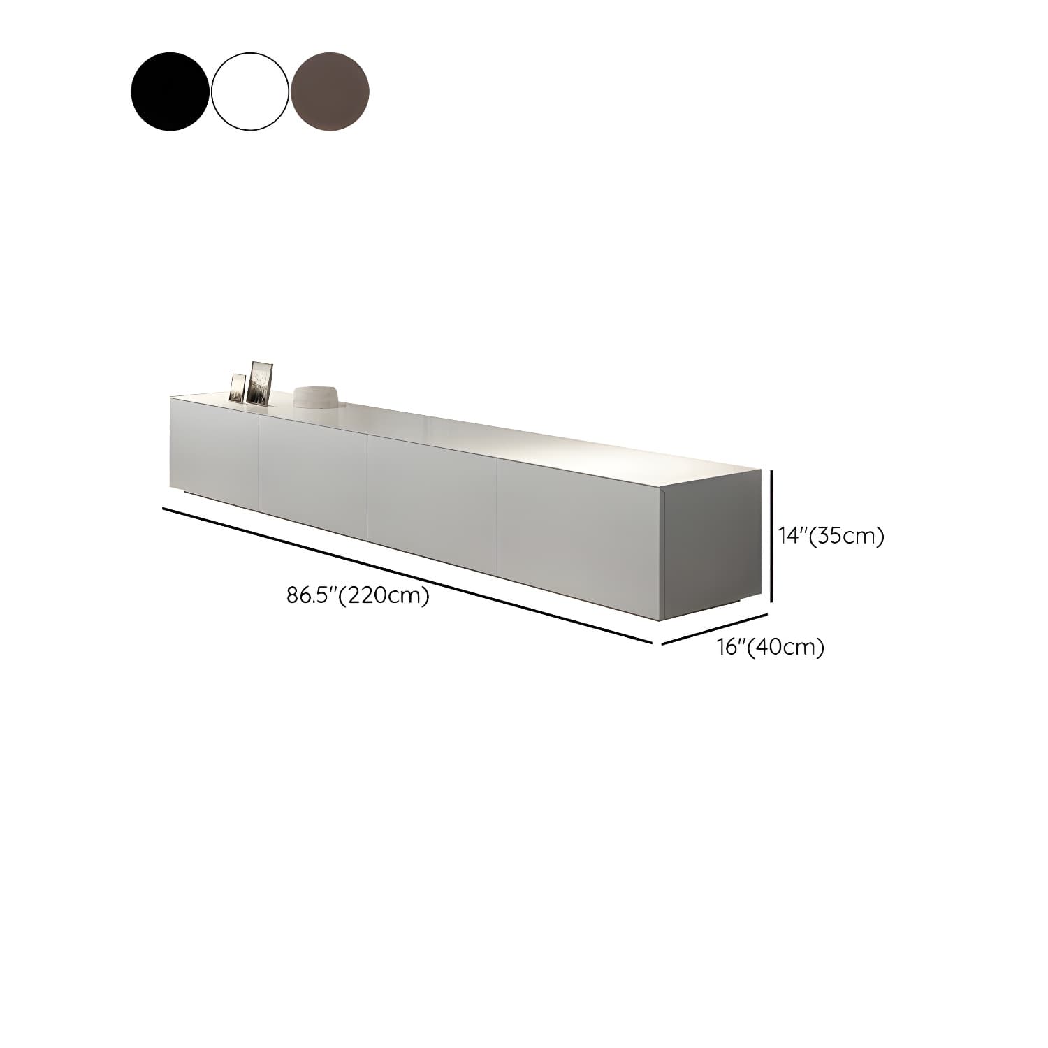 Modern TV Stand with Drawers and Soft Close Glides - Low Height, Wood Material - image 14